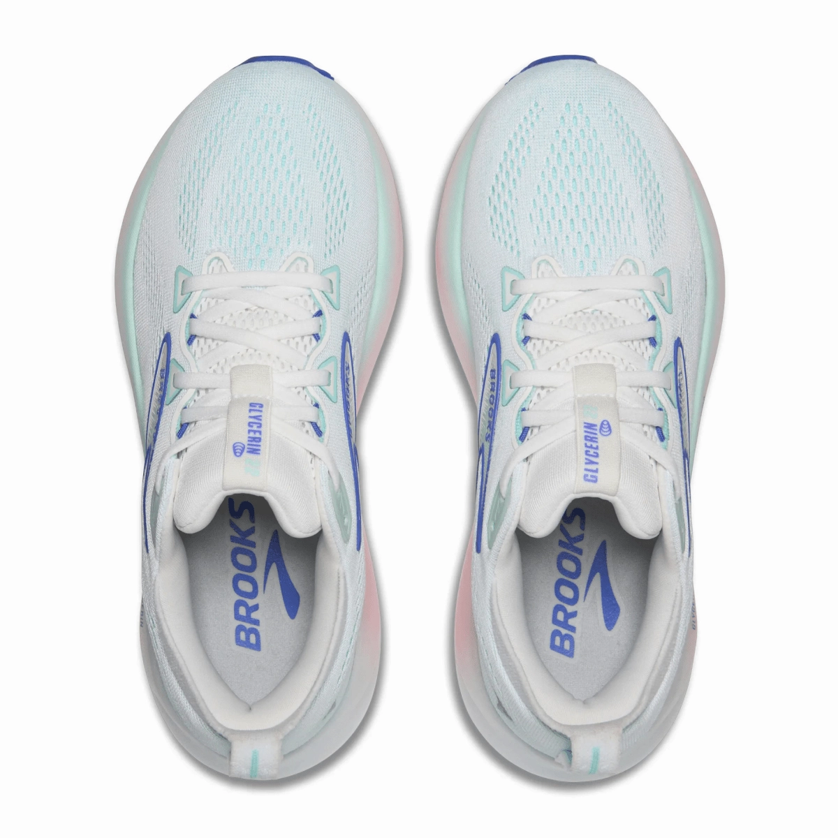 Brooks Women's Glycerine 22 White/Limpet Shell/Amparo Blue Running Shoes With Plate