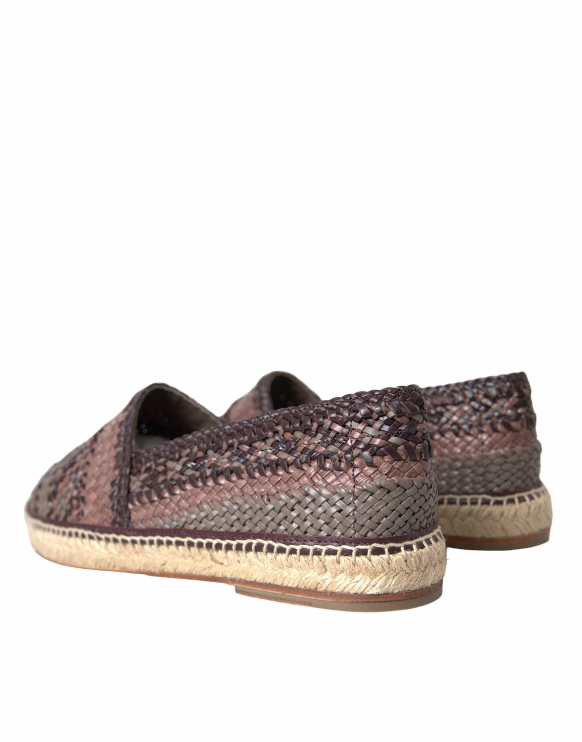 Brown Buffalo Leather Espadrille Flats Shoes Espadrilles 40
