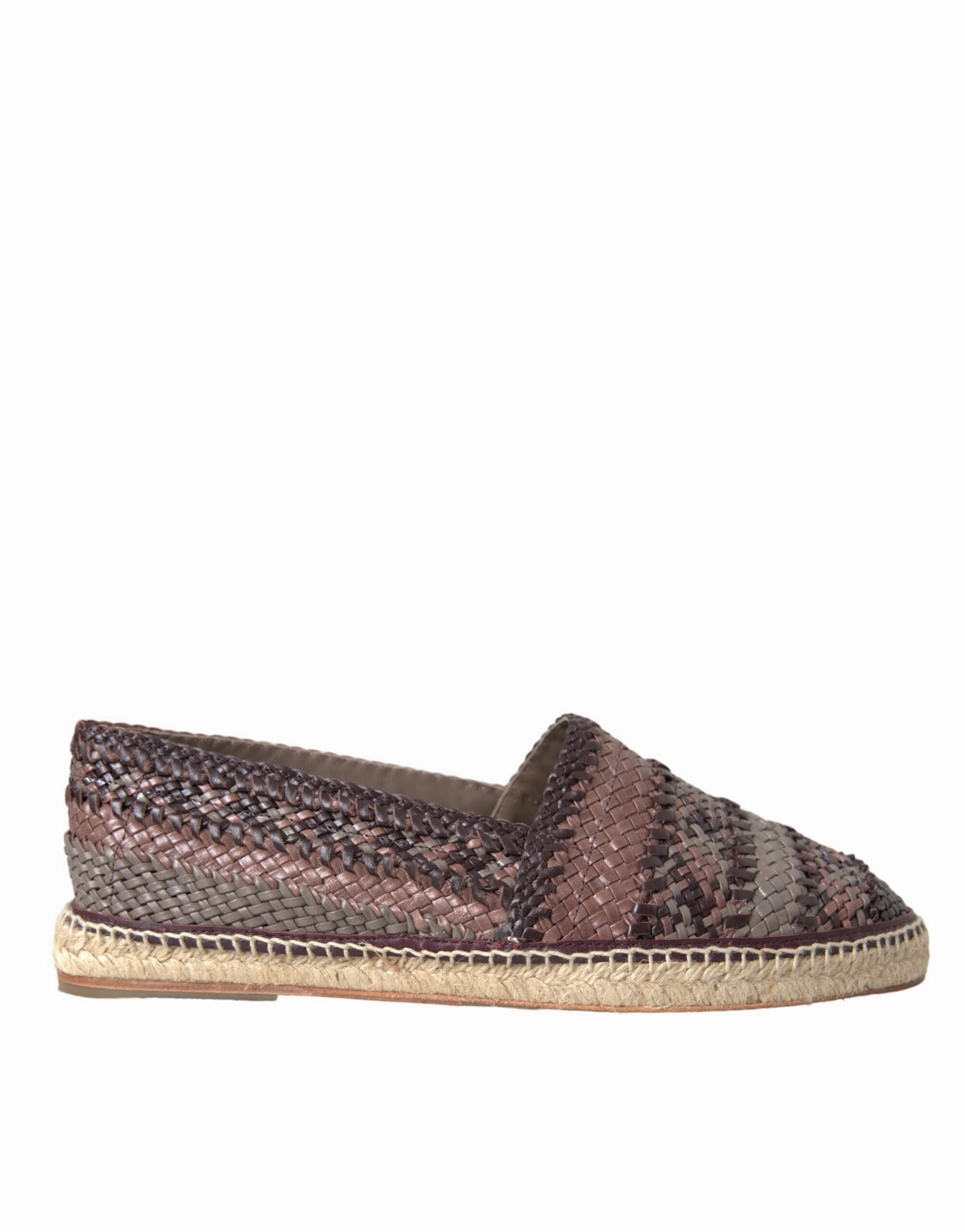 Brown Buffalo Leather Espadrille Flats Shoes Espadrille Chloe
