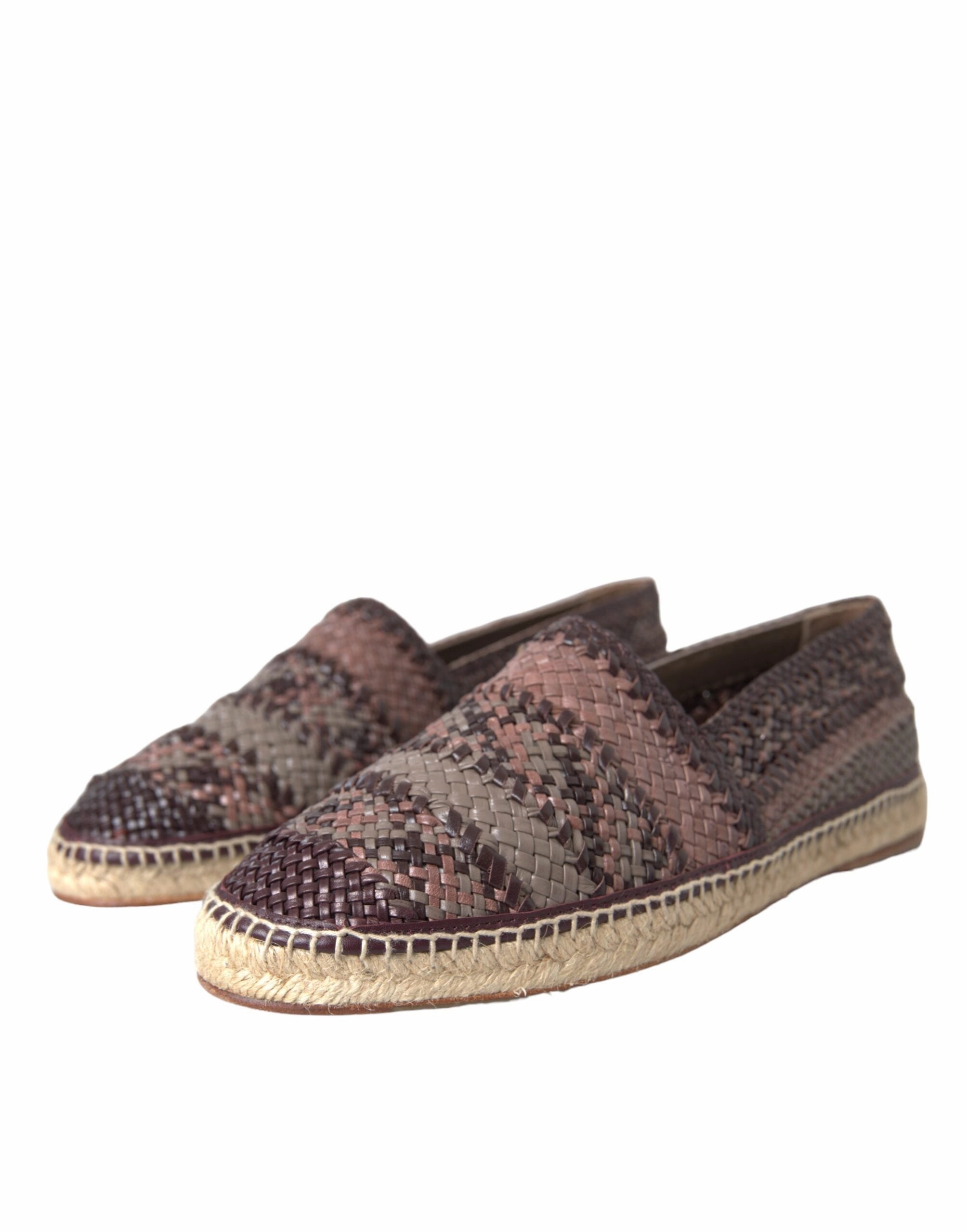 Off White Espadrilles Brown Buffalo Leather Espadrille Flats Shoes