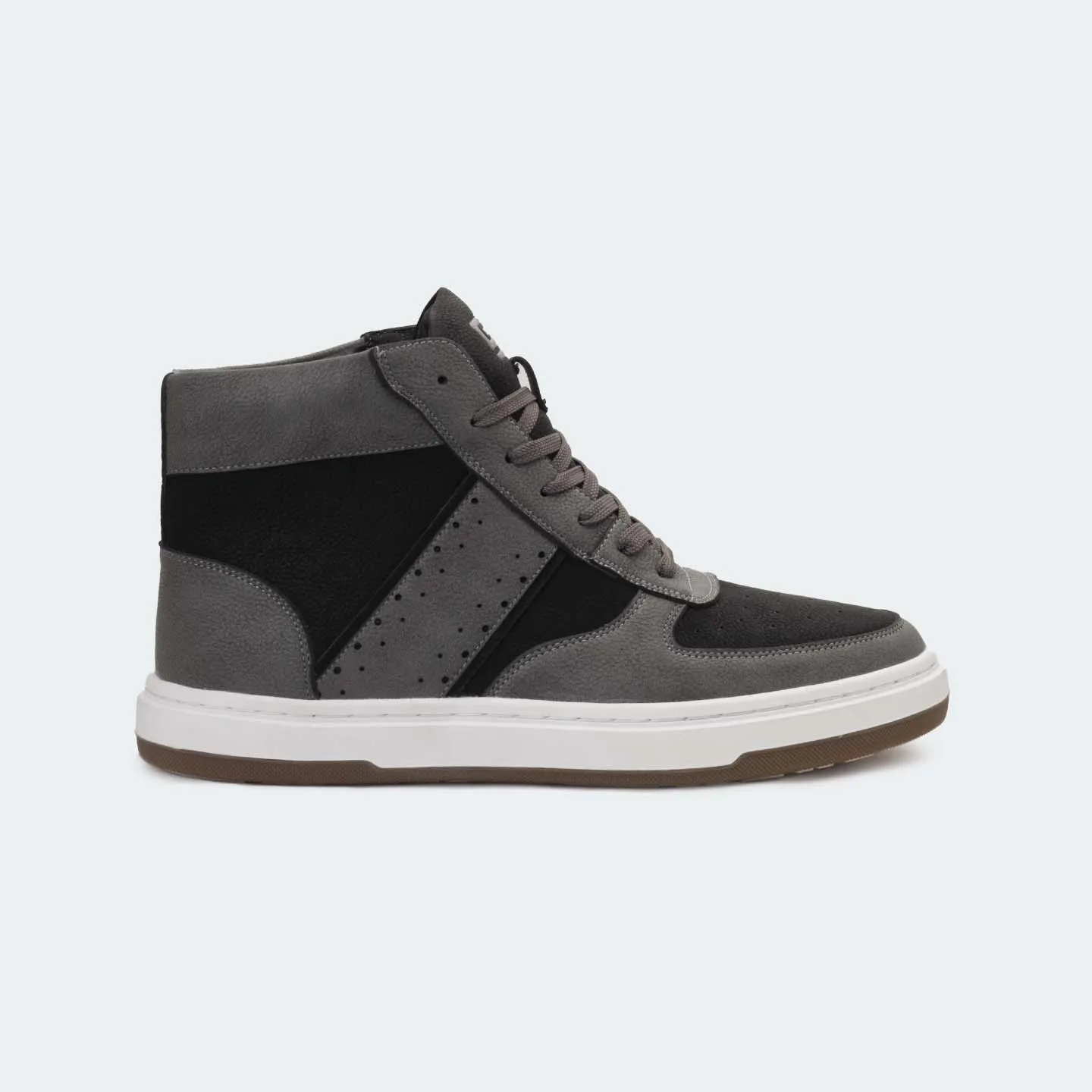 Caliber Shoes Black/Grey High-Top Sneakers For Men ( ADAM 678SK ) 40s Flat Shoes