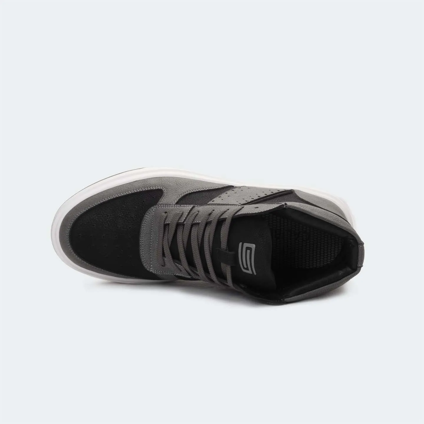 Ladies Flats Shoes Caliber Shoes Black/Grey High-Top Sneakers For Men ( ADAM 678SK )