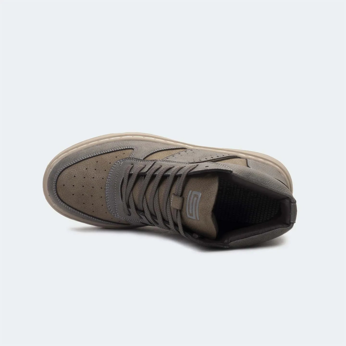 Flat Shoes For A Wedding Caliber Shoes Olive High-Top Sneakers For Men( ADAM 678SK )