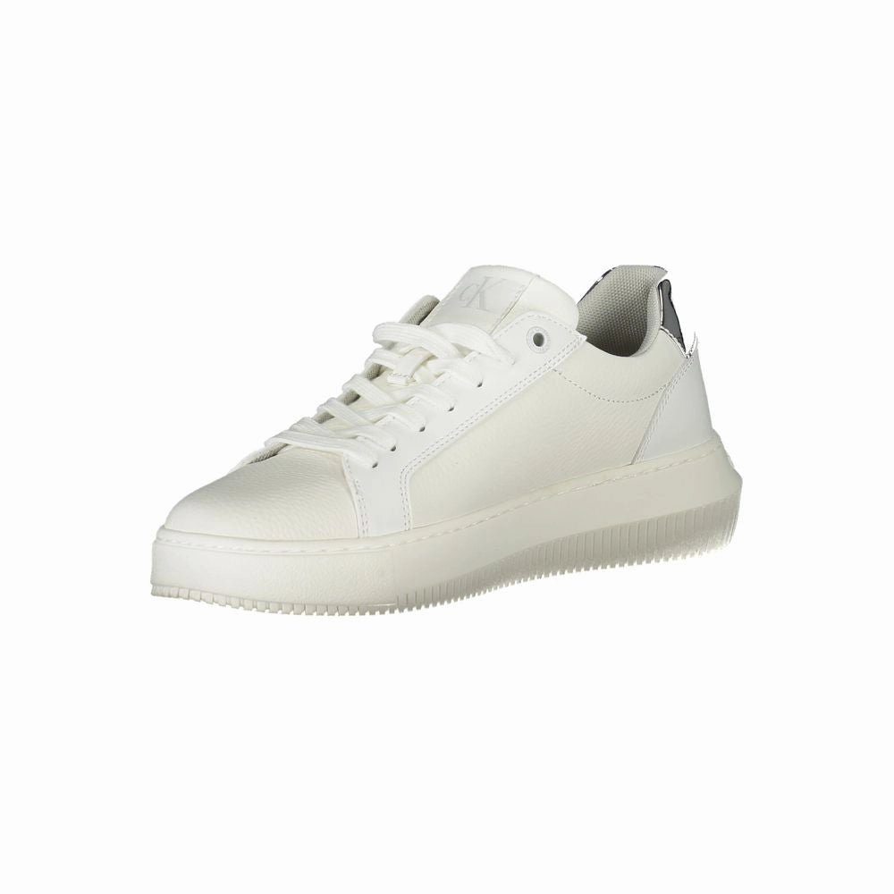 Calvin Klein White Polyethylene Women Sneaker Good Shoes For Weightlifting And Running