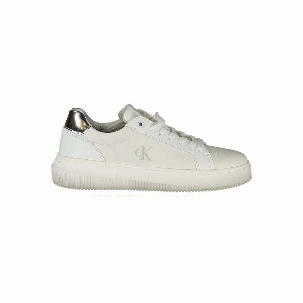 Calvin Klein White Polyethylene Women Sneaker Training Shoe Vs Running Shoe