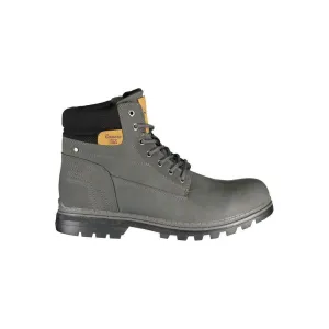 Carrera Gray Polyester Mens Boot Black Boots Heels