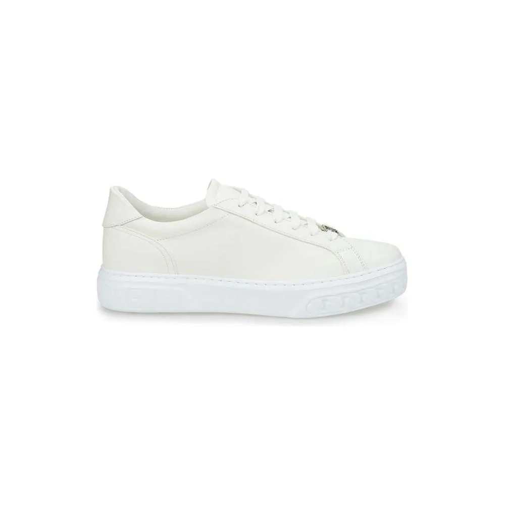 Casadei Sleek White Leather Sneakers 2 Inch Platform Sneakers