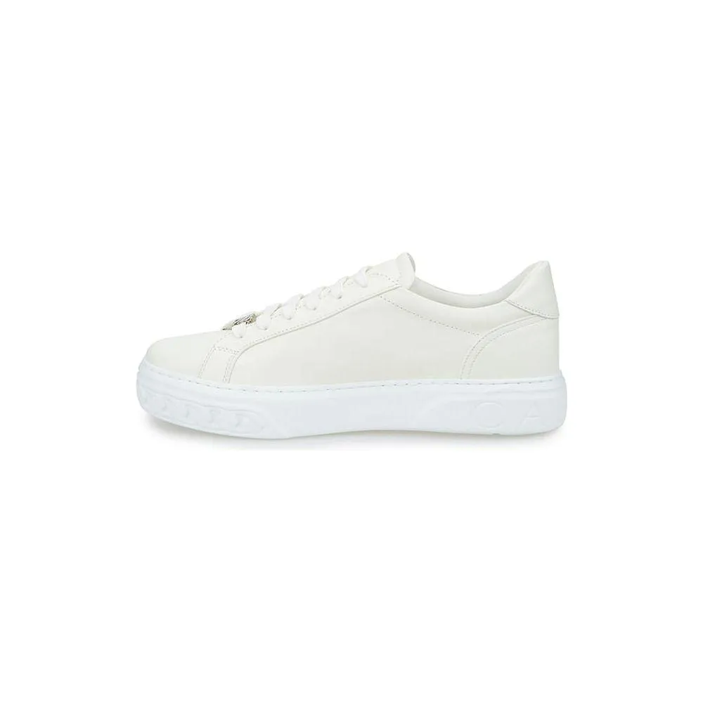 Skinny Jeans And Sneakers Casadei Sleek White Leather Sneakers
