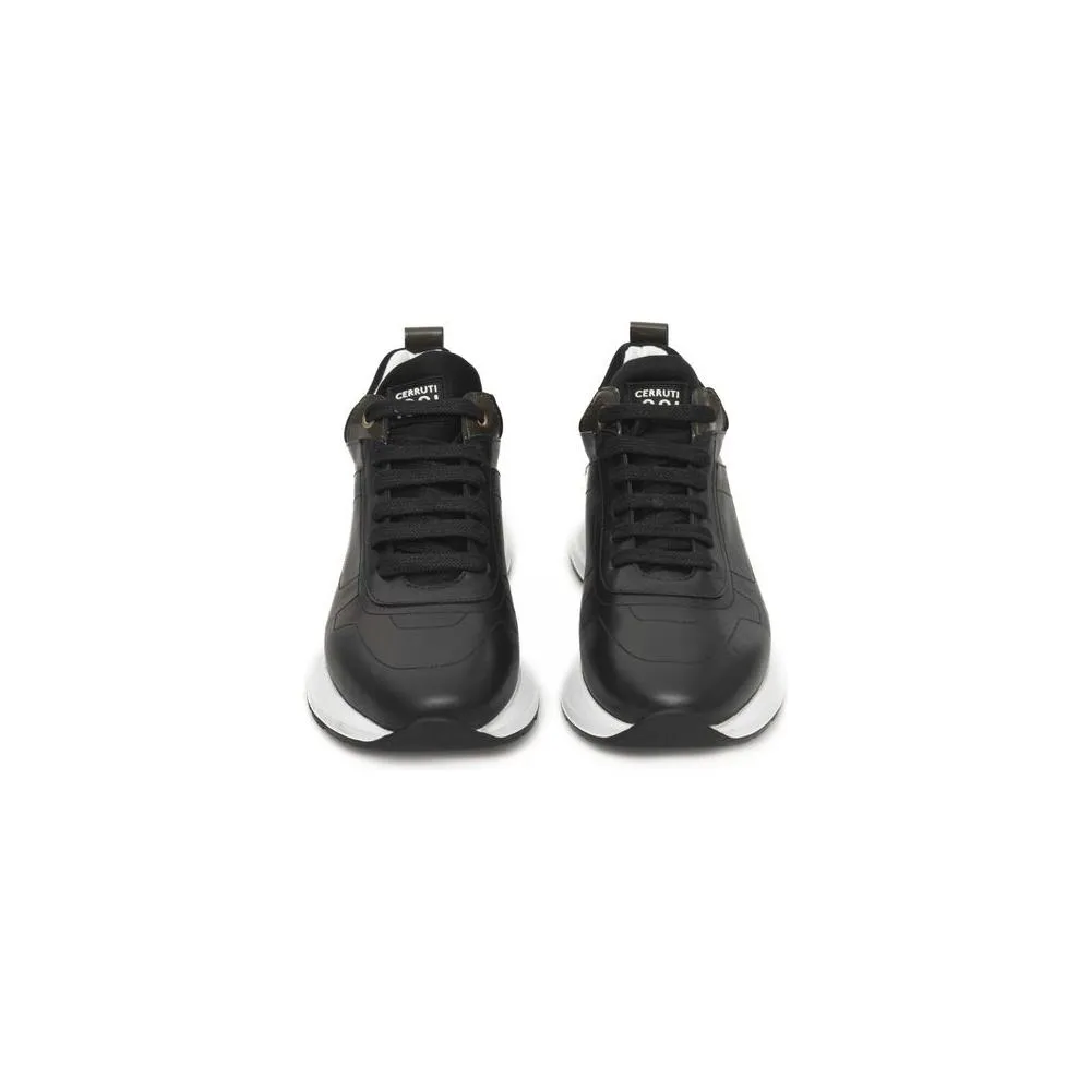 Cerruti 1881 Black Leather Women Sneaker Sneakers Cafe