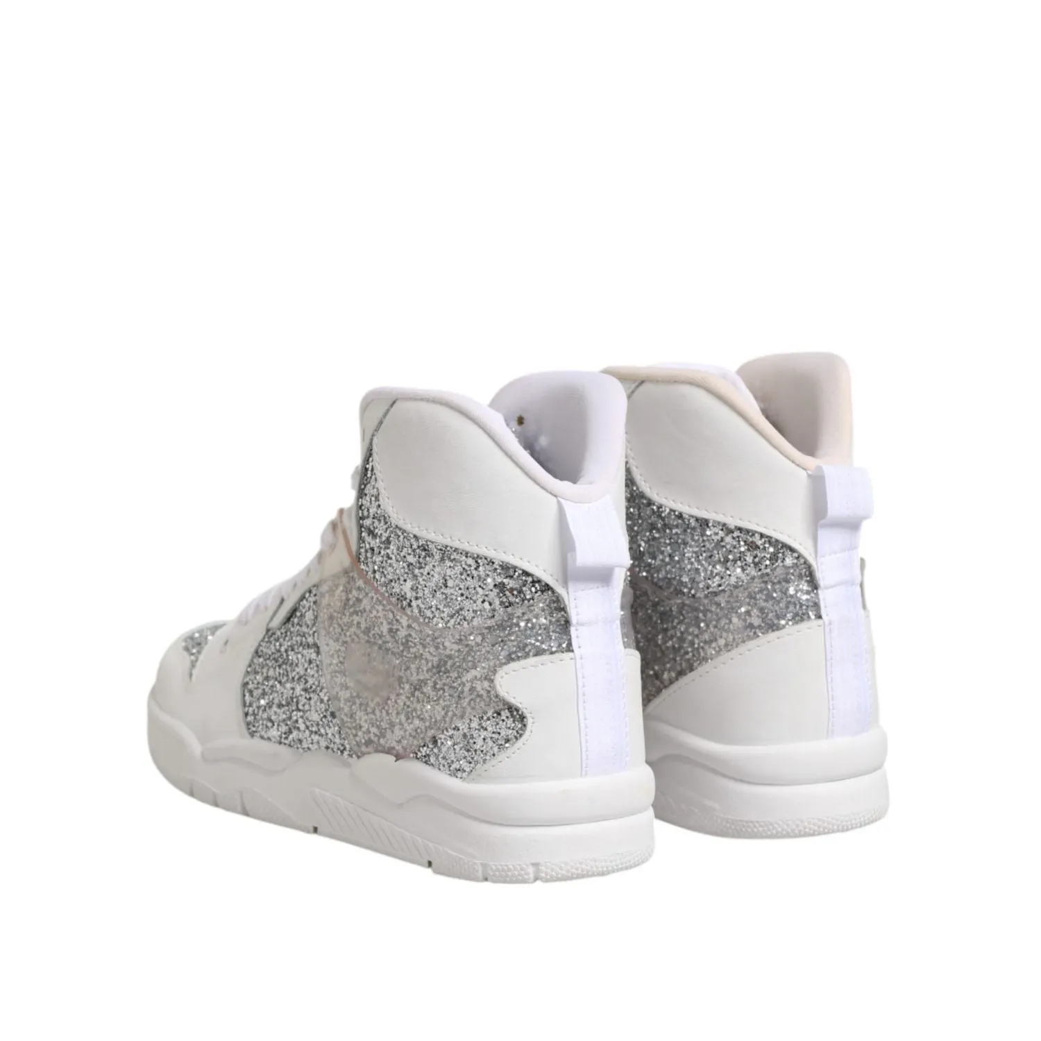 Chiara Ferragni White Silver High Top Women Sneakers Shoes Martine Rose Sneakers