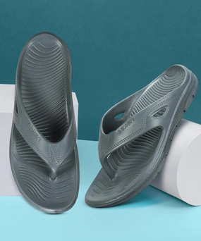 Paragon Men's Lightweight Grey Flip Flops for Everyday Use Leather Flip Flops