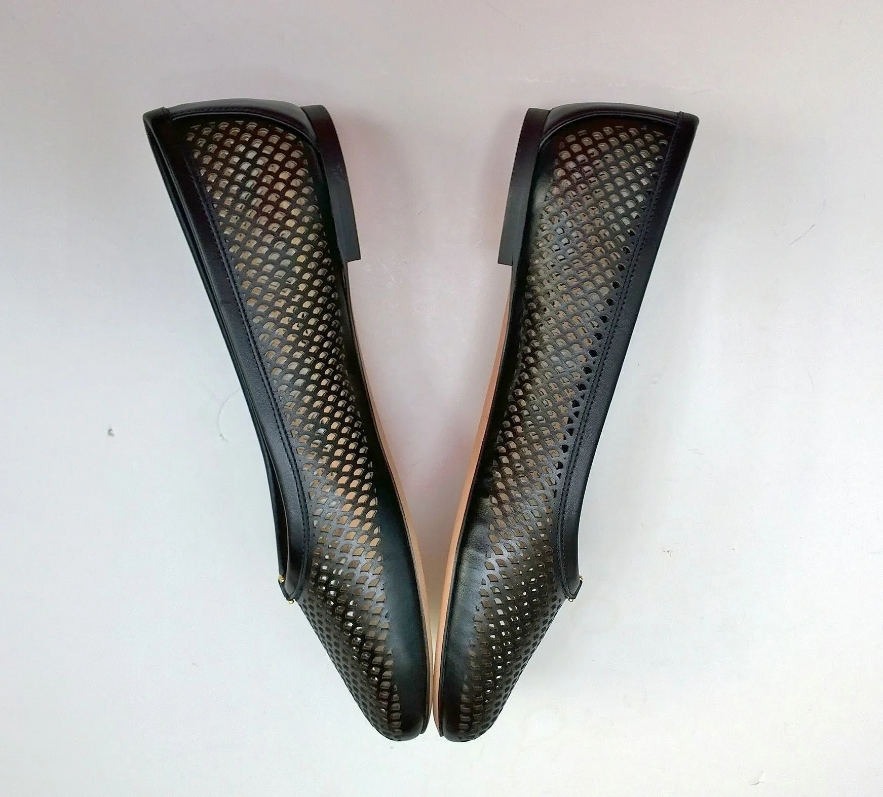 Chlo Marcie Black Perforated Leather Flats Shoes The Best Walking Shoes For Flat Feet