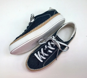 Me Too Espadrille Wedge Chlo Telma Sneakers in Dark Denim Espadrille Trainers