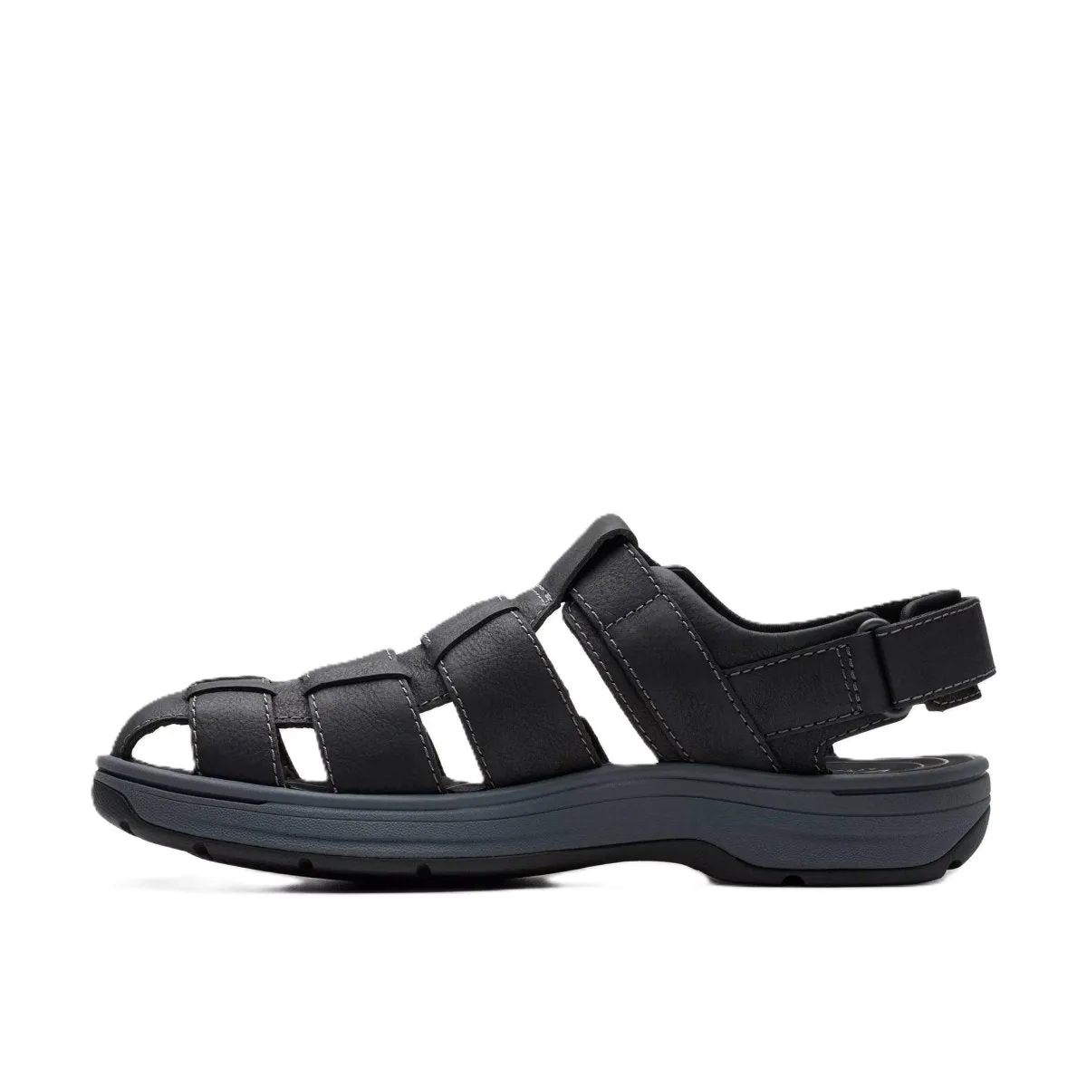 Best Walking Sandals Clarks Men's Salt Way Cove Black Leather Sandals