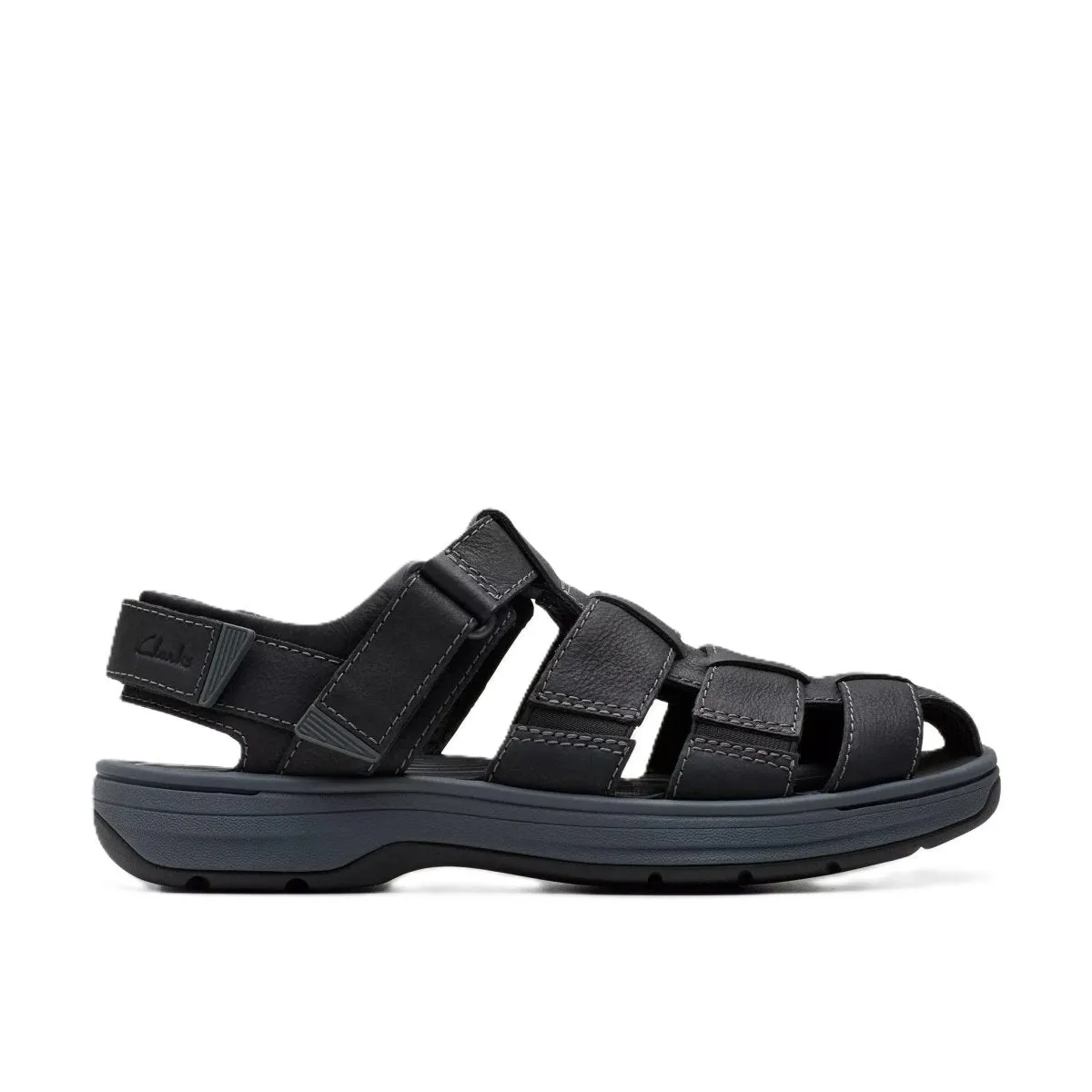 Weweya Sandals Clarks Men's Salt Way Cove Black Leather Sandals
