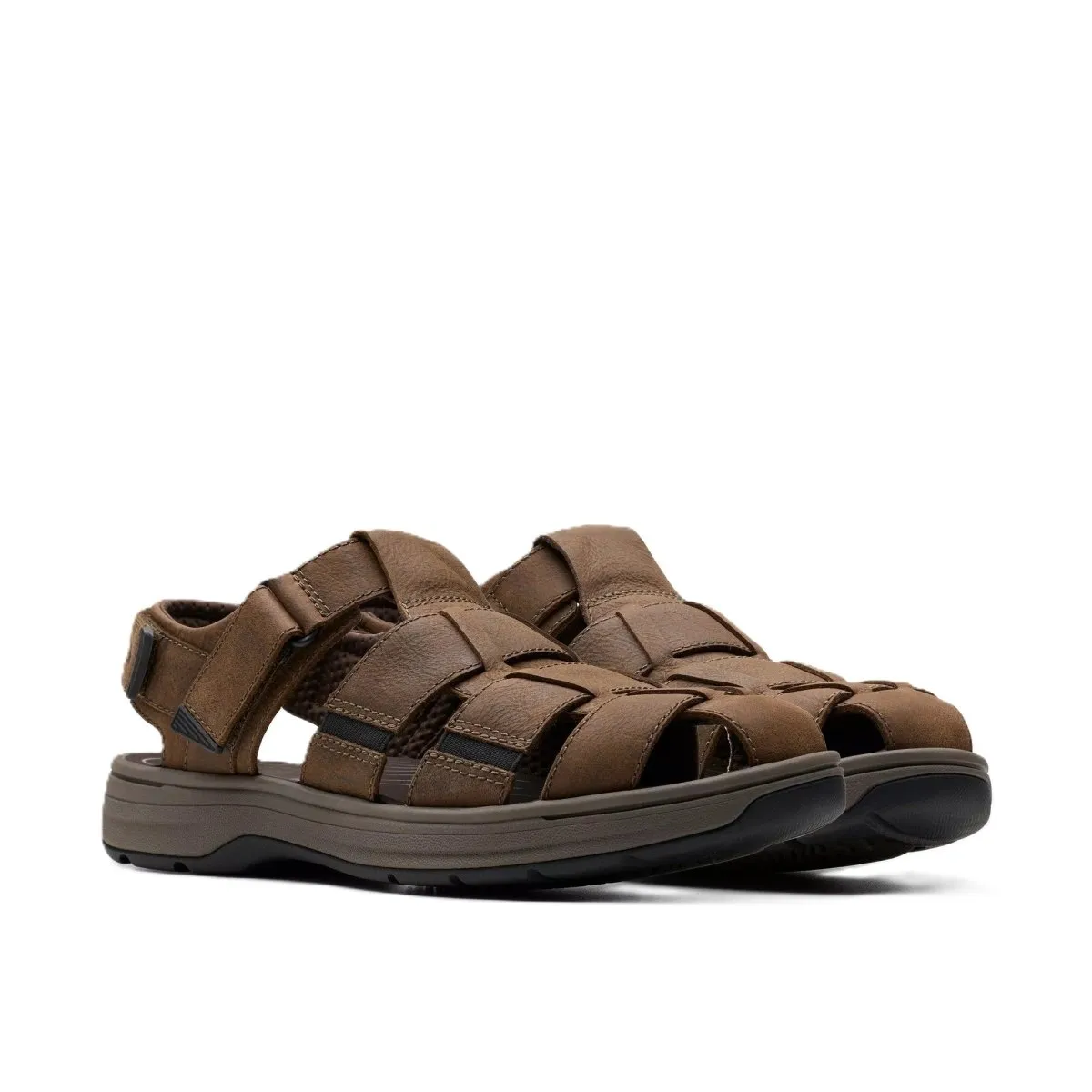 Hiking Sandals Clarks Men's Saltway Cove Dark Brown's Leather Sandals