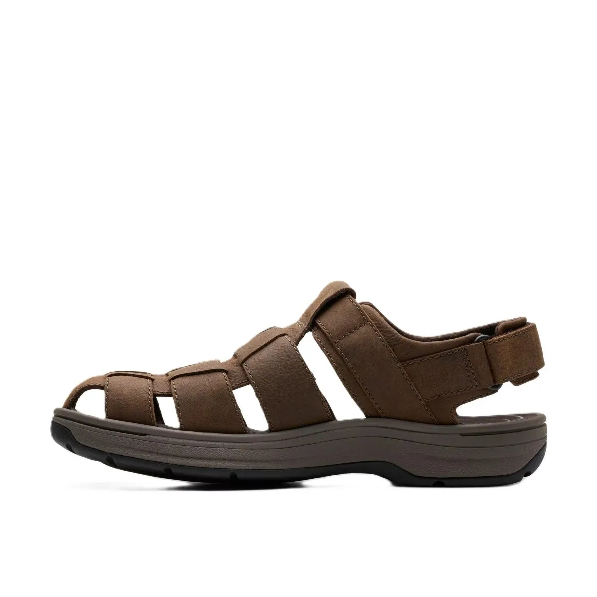 Size Sandals Clarks Men's Saltway Cove Dark Brown's Leather Sandals