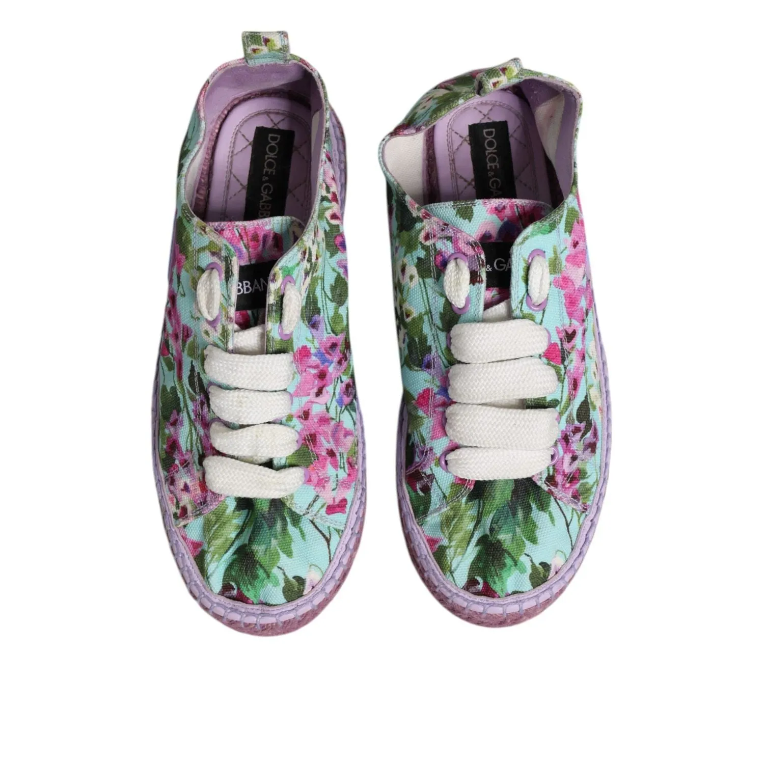 Metallic Sneakers Dolce & Gabbana Multicolor Canvas Espadrilles Sneakers Shoes