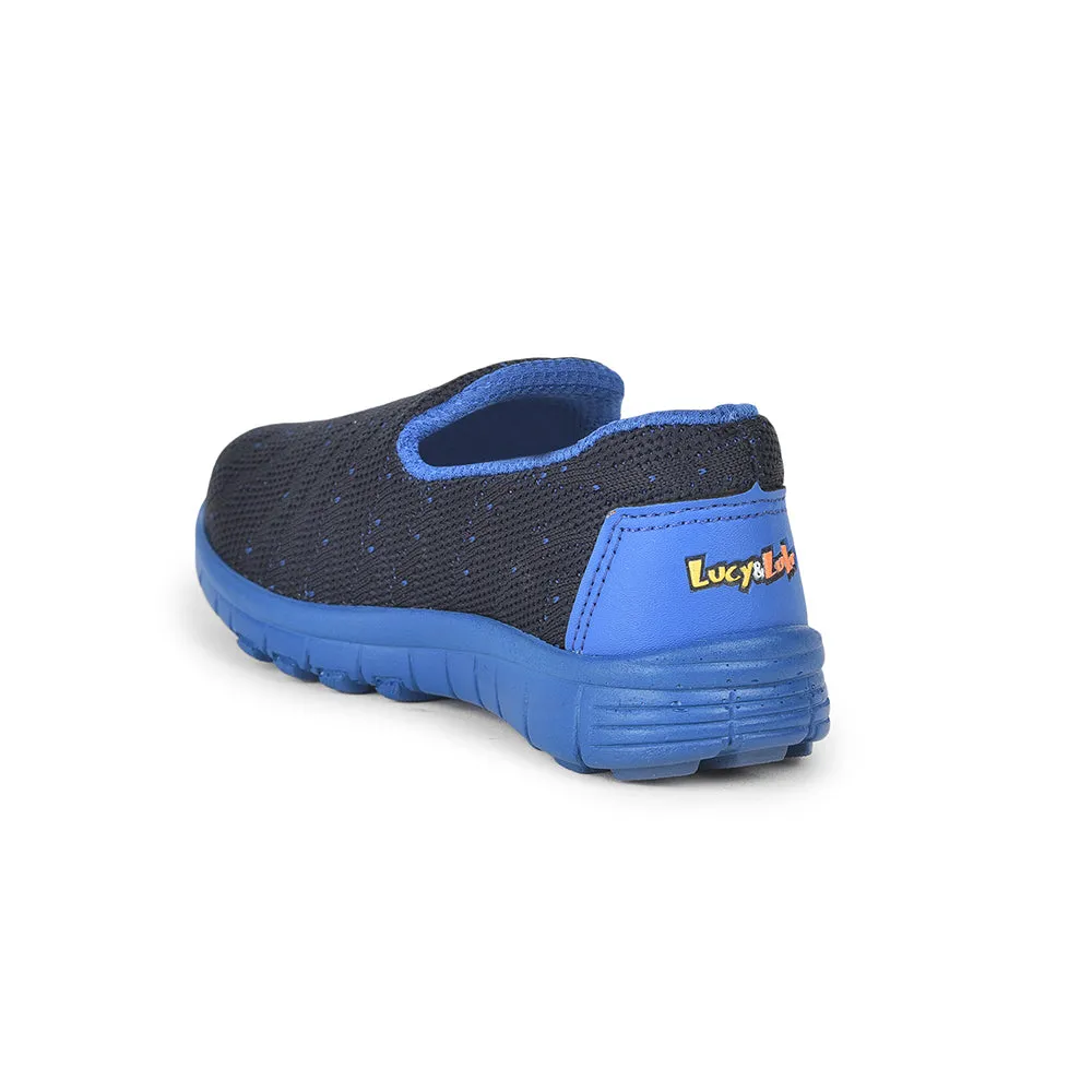 Lucy & Luke (Blue) Sports Non Lacing Walking Shoes For Kids 2123-10 By Liberty For Wide Feet Walking