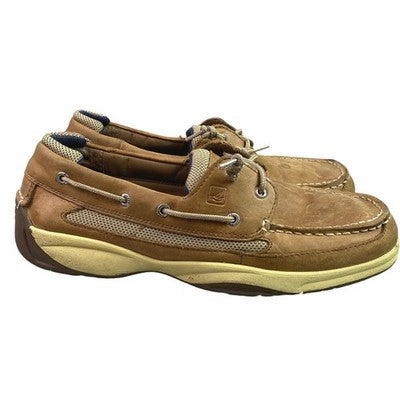 Sperry Top-Siders Mens 12M Tan Leather Boat Shoe Loafers Preppy Everyday Gv Special Plus Casual Shoes