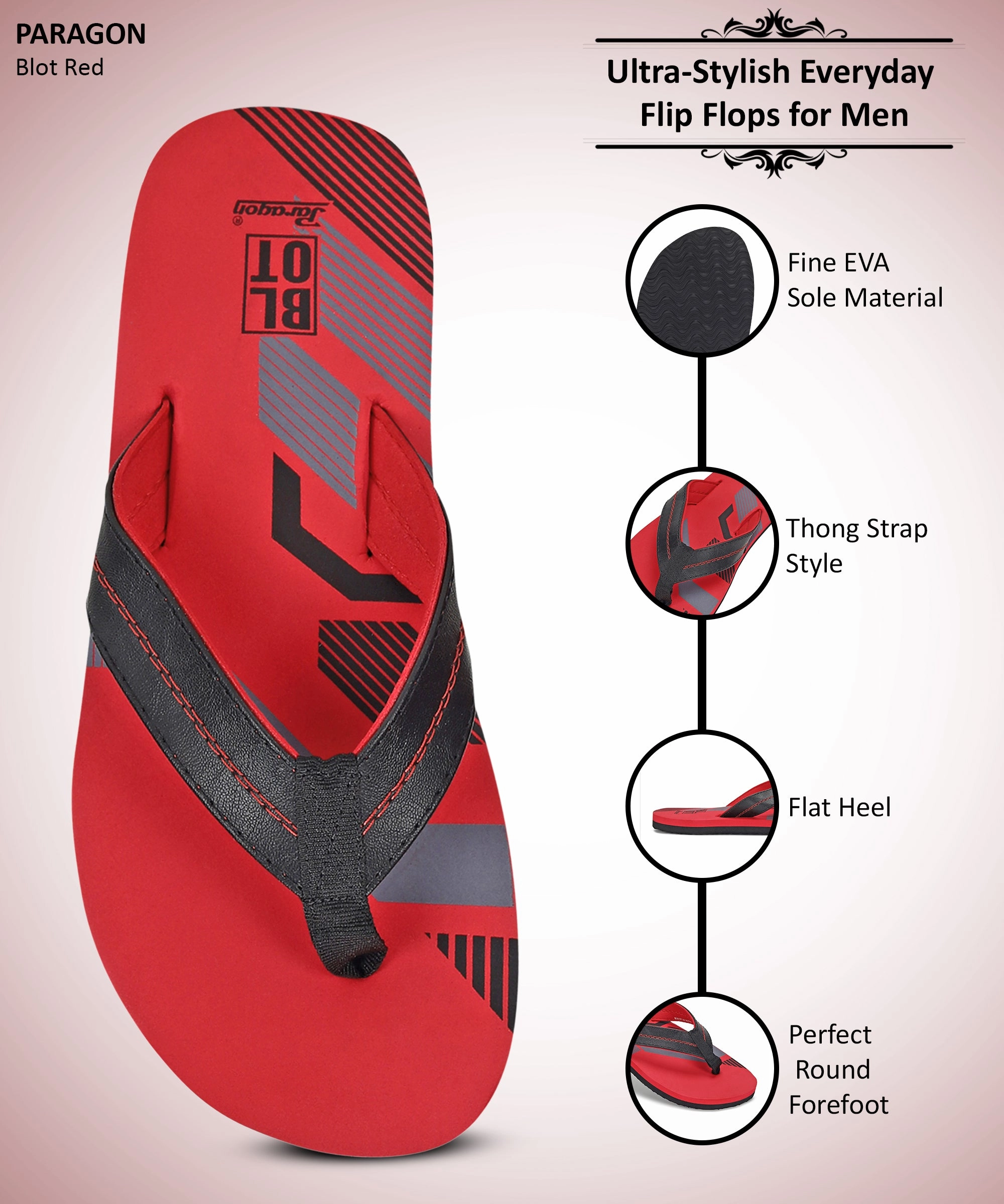 Paragon Blot K3306G Men Stylish Lightweight Flipflops | Casual & Comfortable Daily-wear Slippers for Indoor & Outdoor | For Everyday Use Plaid Flip Flops