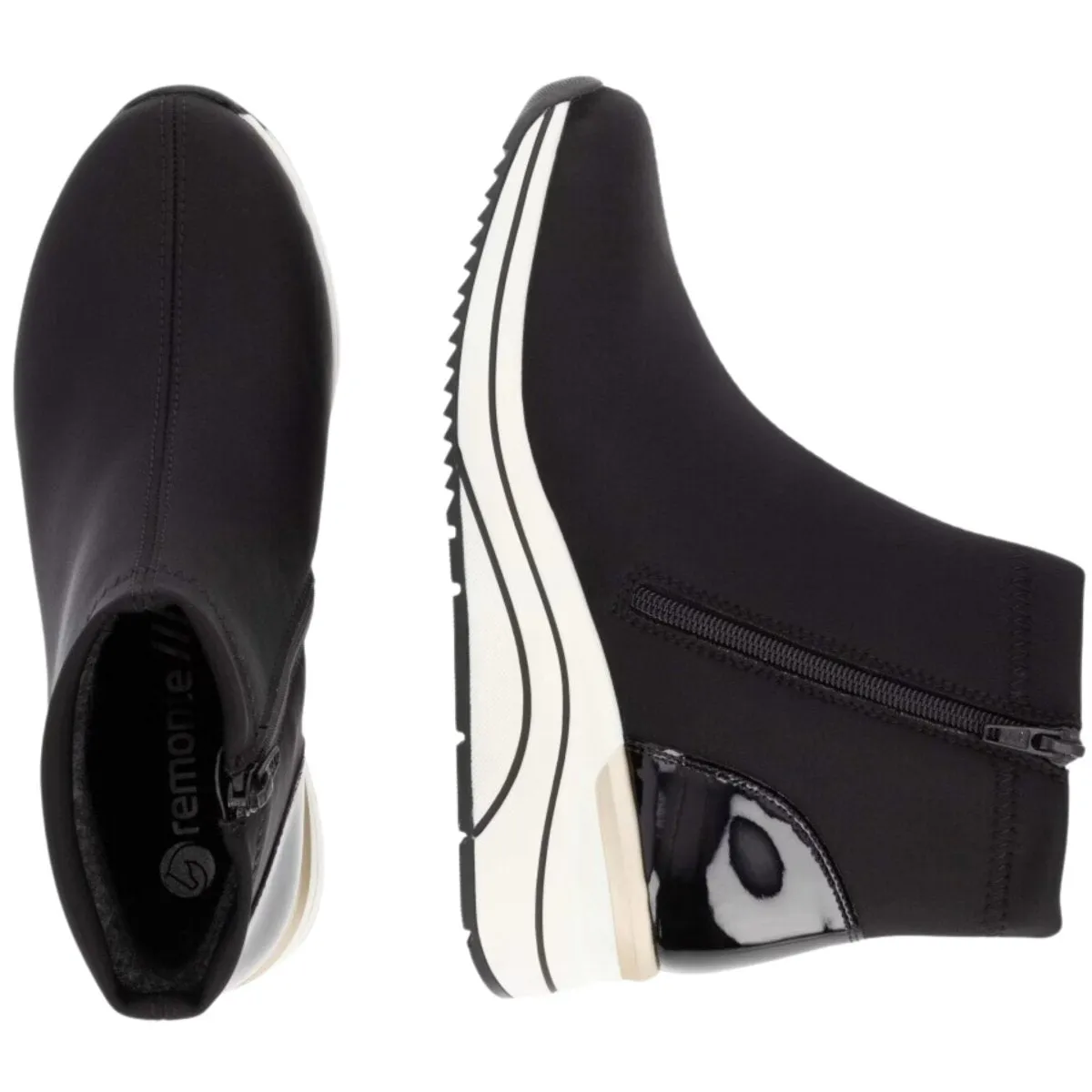 Rieker Women's D0T73-03 Black Stretch Waterproof Waterproof Trousers With Shoe Cover