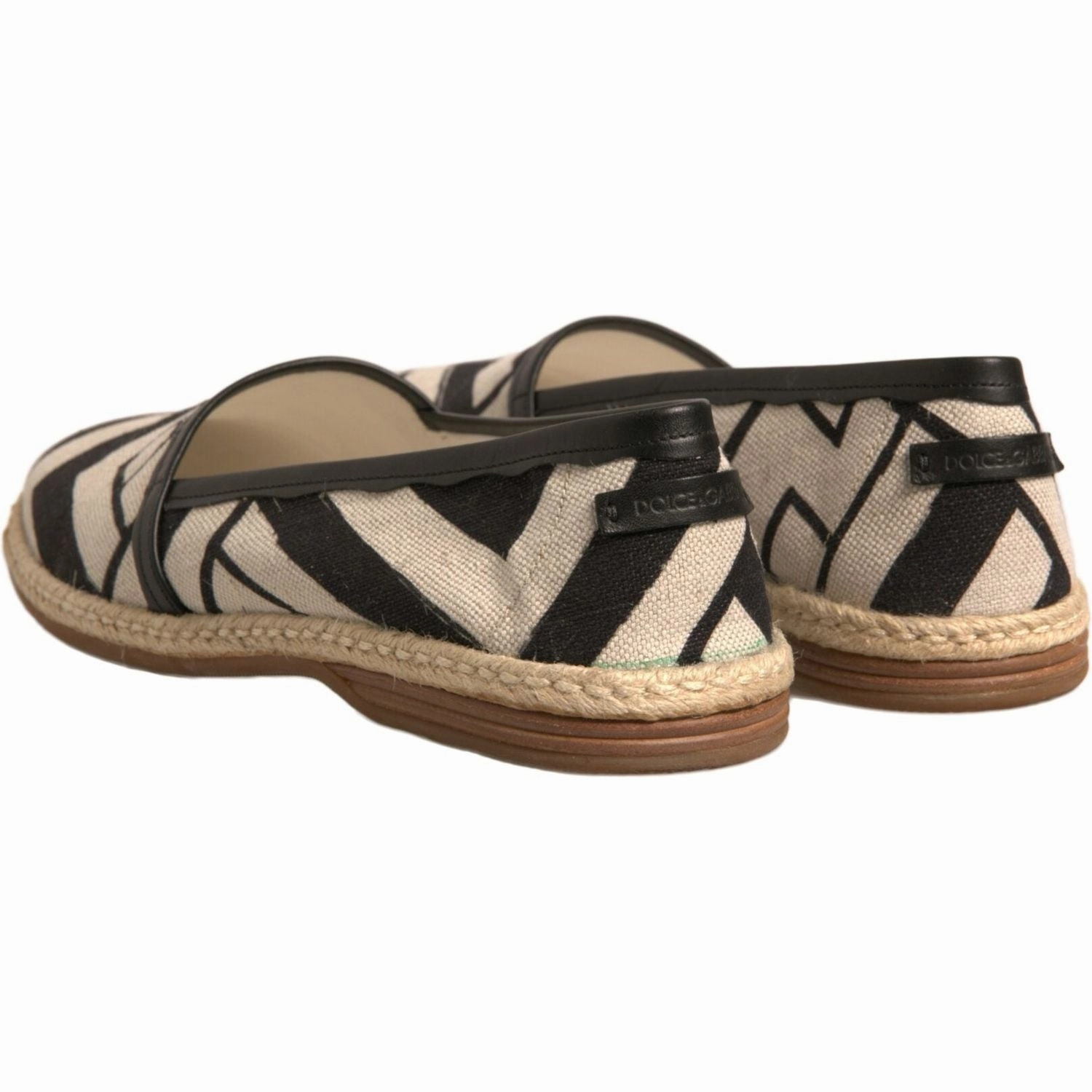 Dolce & Gabbana Black White Stripes Slip On Espadrille Shoes Anne Klein Espadrille
