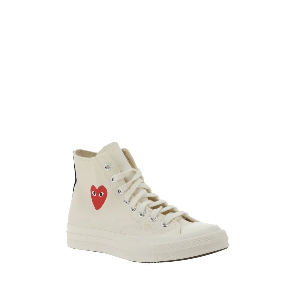 Best Work Shoe For Flat Feet Comme Des Garons Play x Converse White Rubber High Top Sneakers