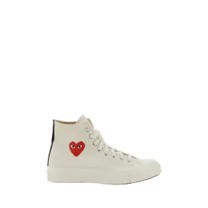 Comme Des Garons Play x Converse White Rubber High Top Sneakers Frame Flat Shoes