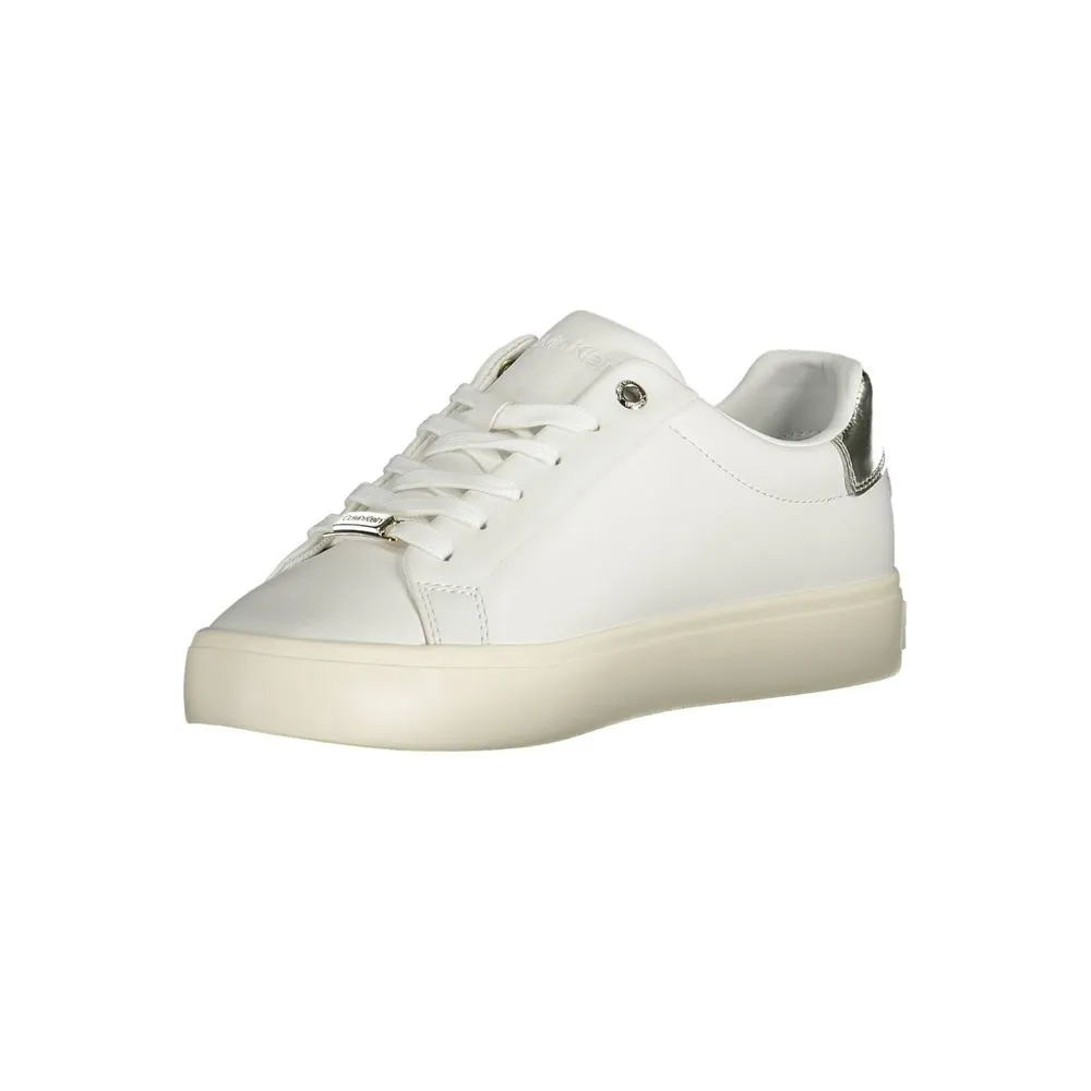 Calvin Klein White Leather Women Sneaker Jeans With Sneakers