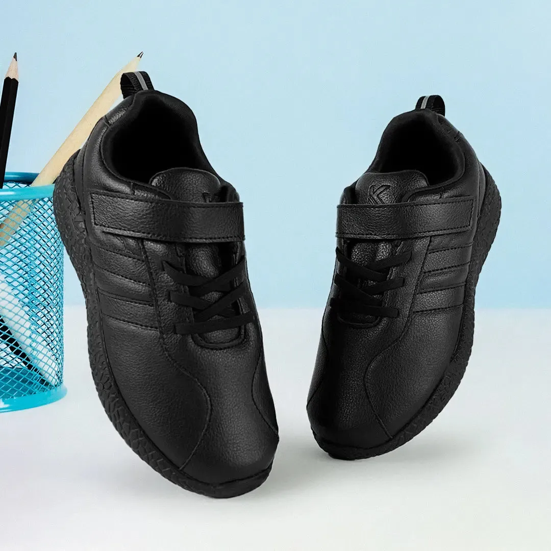 For Nurses Best Walking Skudo - Faux Leather Black School Shoes