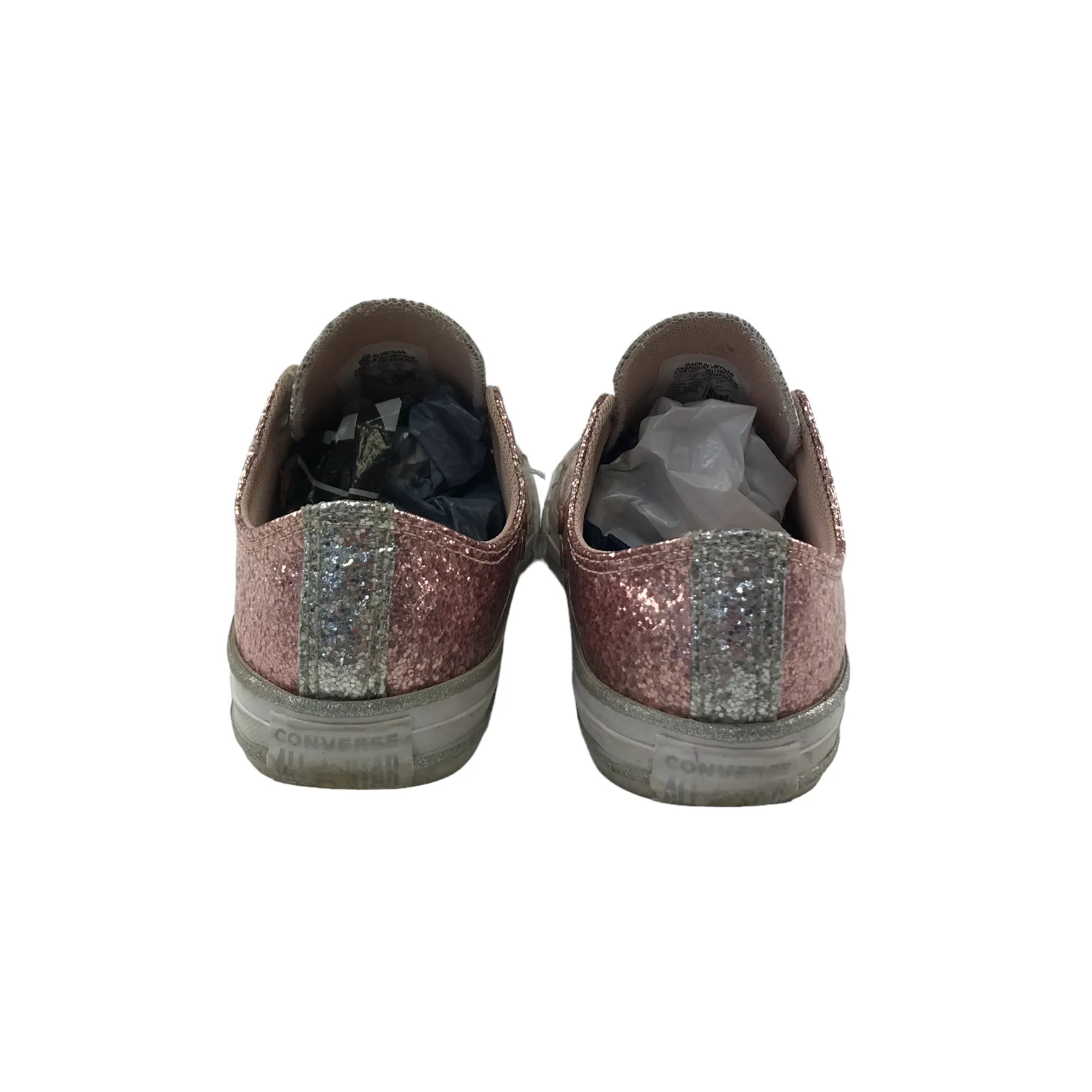 Grand Atlantic Sneakers Converse All Star Trainers Shoe Size 2 Pink Sparkly Missing Laces