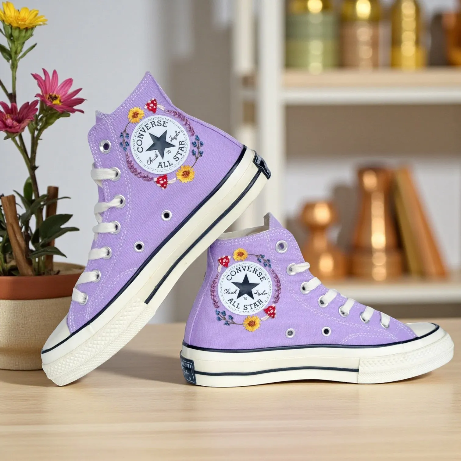 Converse Embroidered Mushroom Shoes