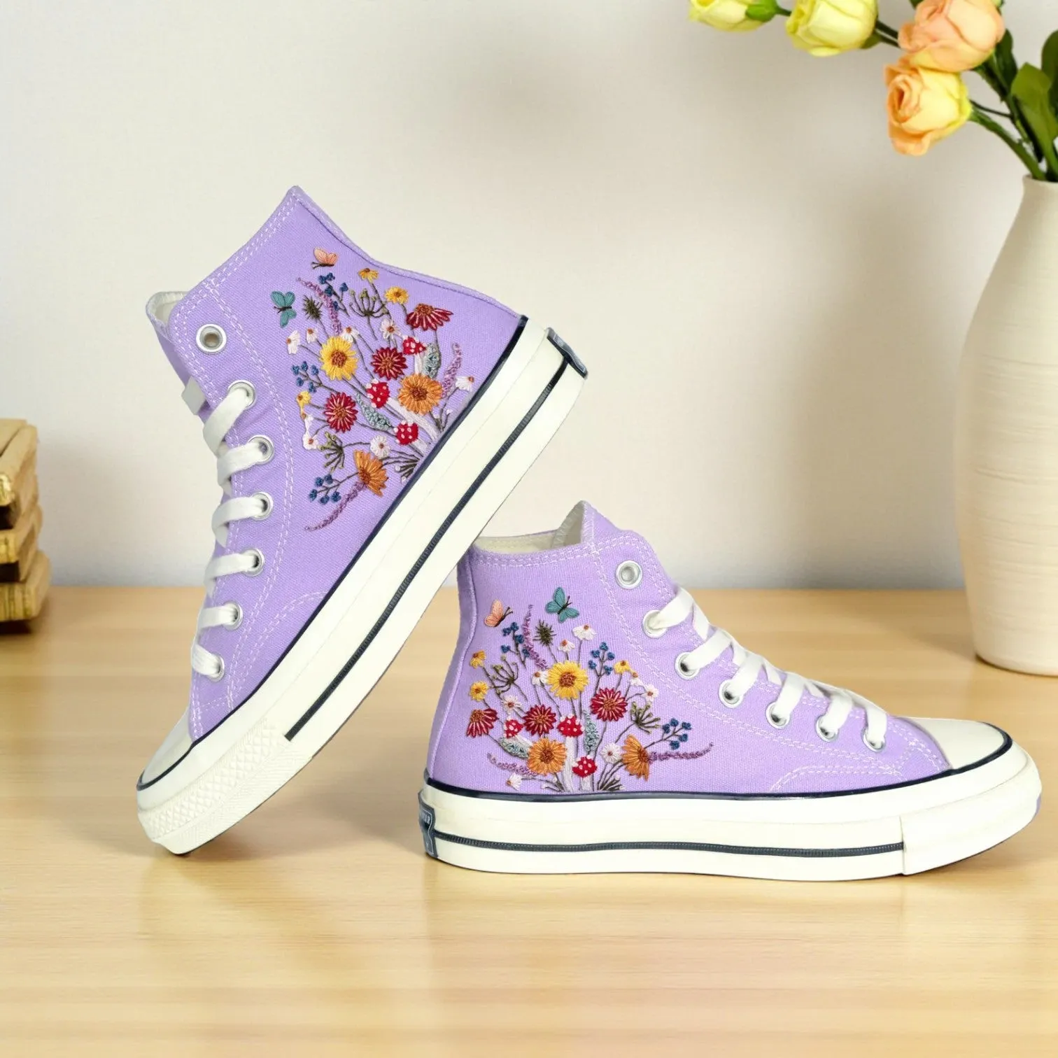 Converse Embroidered Mushroom Shoes