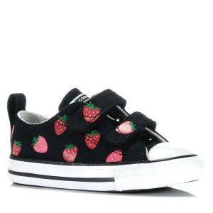Converse Toddler Chuck Taylor Strawberries 2V Low Black/Red Sneakers In The Washer