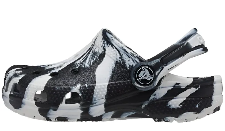 Crocs Classic Marbled Clog for Kids  Black/White Casual Sneakers Shoes