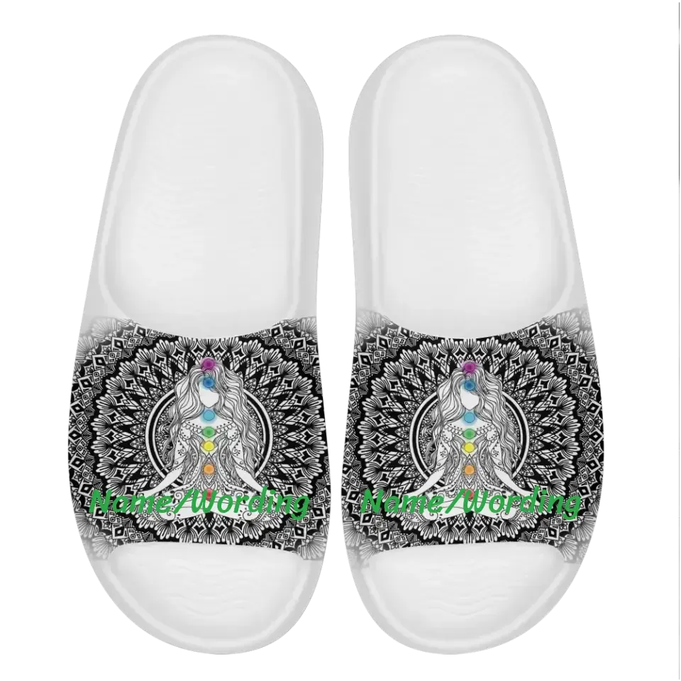 Real Sheepskin Slippers Custom slide, Put name or business name on it, Print on demand, BT002-23020010