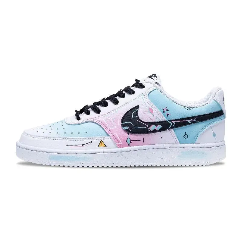 CustomizeNike Court Vision 1 Skateboarding Shoes Men Low-top Pink/Black Sneakers shoes DH2987-101 Asics Padel Tennis Shoes