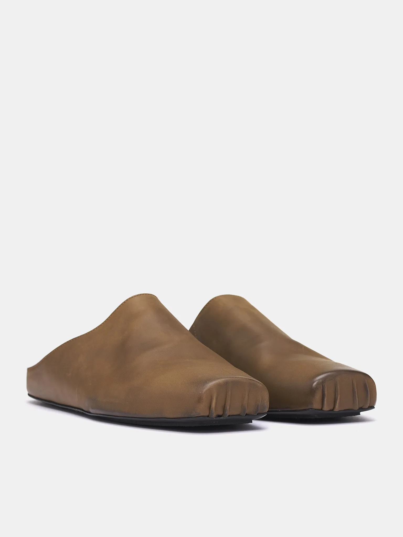 Sandals Com Dark Olive Leather Ballet Slipper (US9592-UW430-DARK-OLIVE)