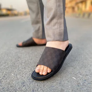 LS Handmade Checkered Chappal LS-134 BRN Bunny In Slippers