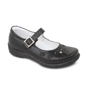 DG-7481 - Black Genuine Leather - Dogi Kids School Shoes Best Walking Shoes Long Distance Walking