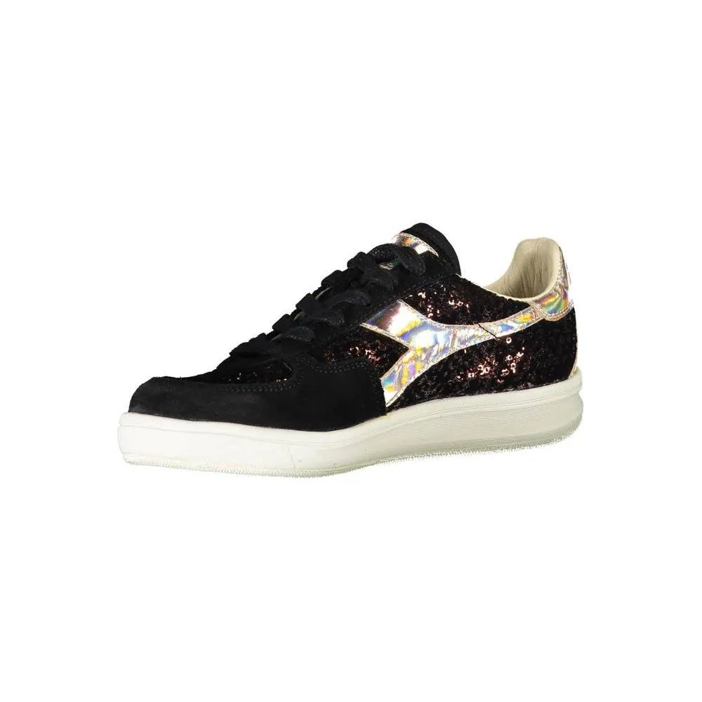 Margiela Paint Sneakers Diadora Black Leather Women Sneaker
