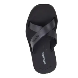 Vinyl Flip Flops Diesel Plaja Wash Black Strap Plastic Sandals