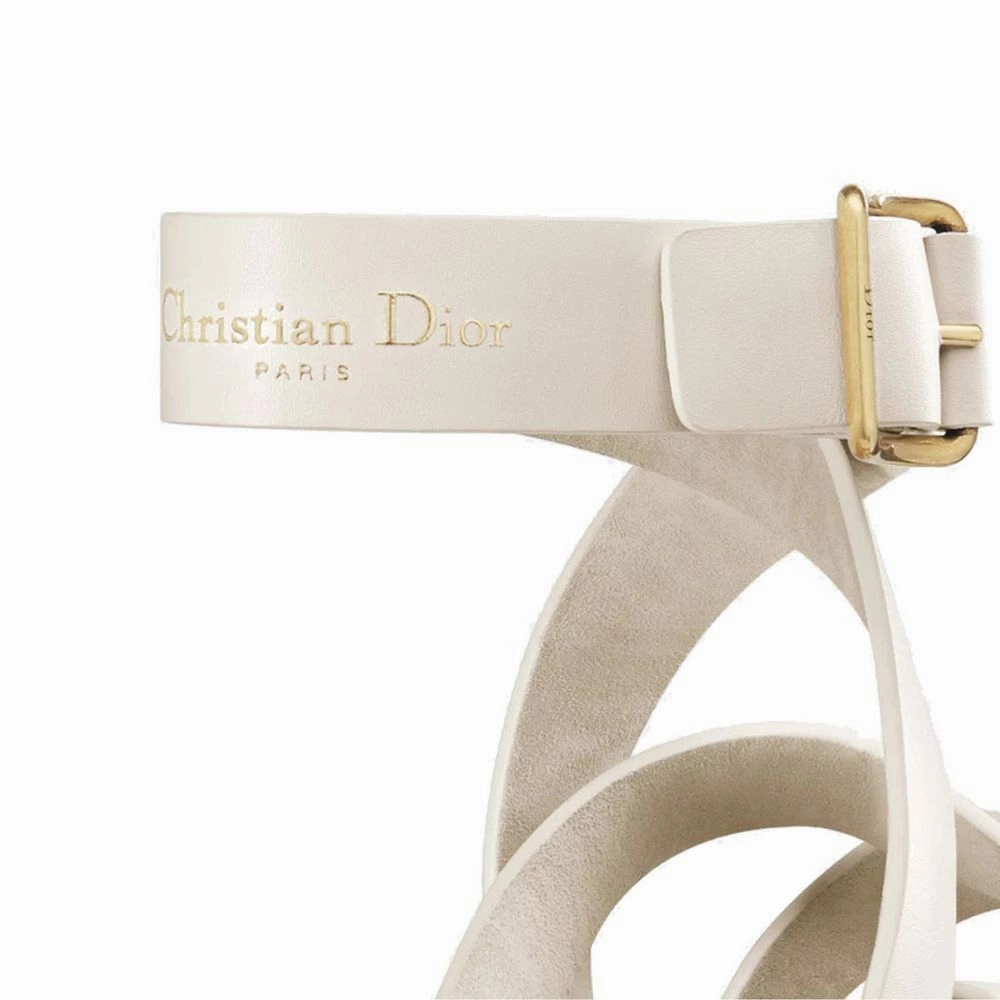 Dior White Calfskin Flat Sandals Flat Shoes Nevada