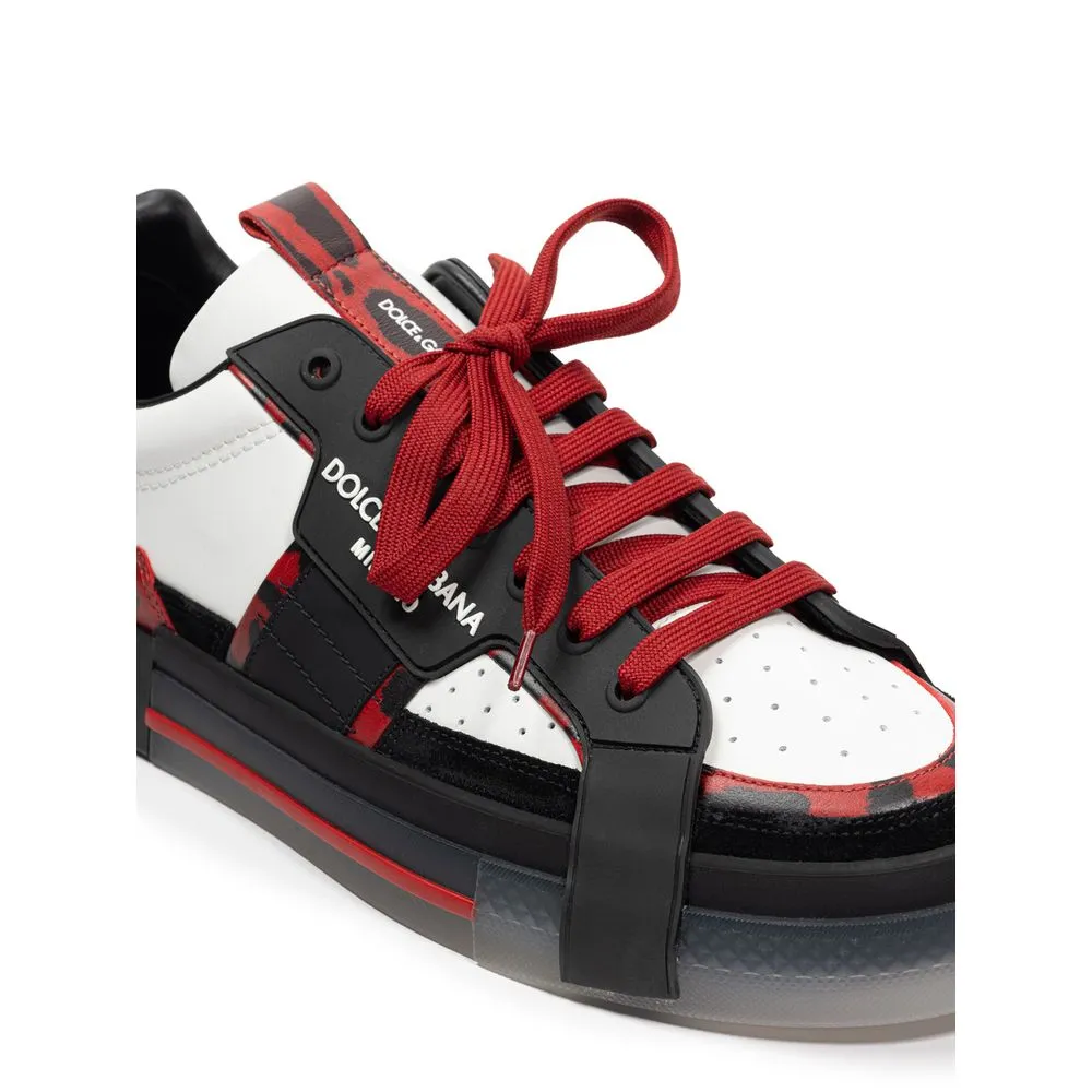 Soft Ballet Flats Shoes Dolce & Gabbana Black And White Leather Low Top Sneakers