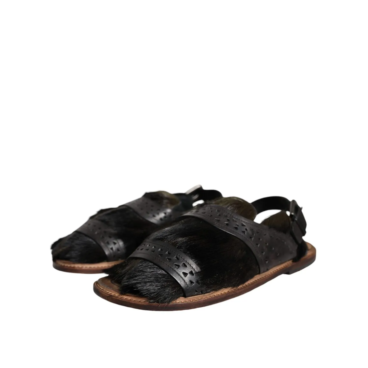 Best Running Shoe For Flat Feet Dolce & Gabbana Black Gazelle Hair Leather Flats Sandals Shoes