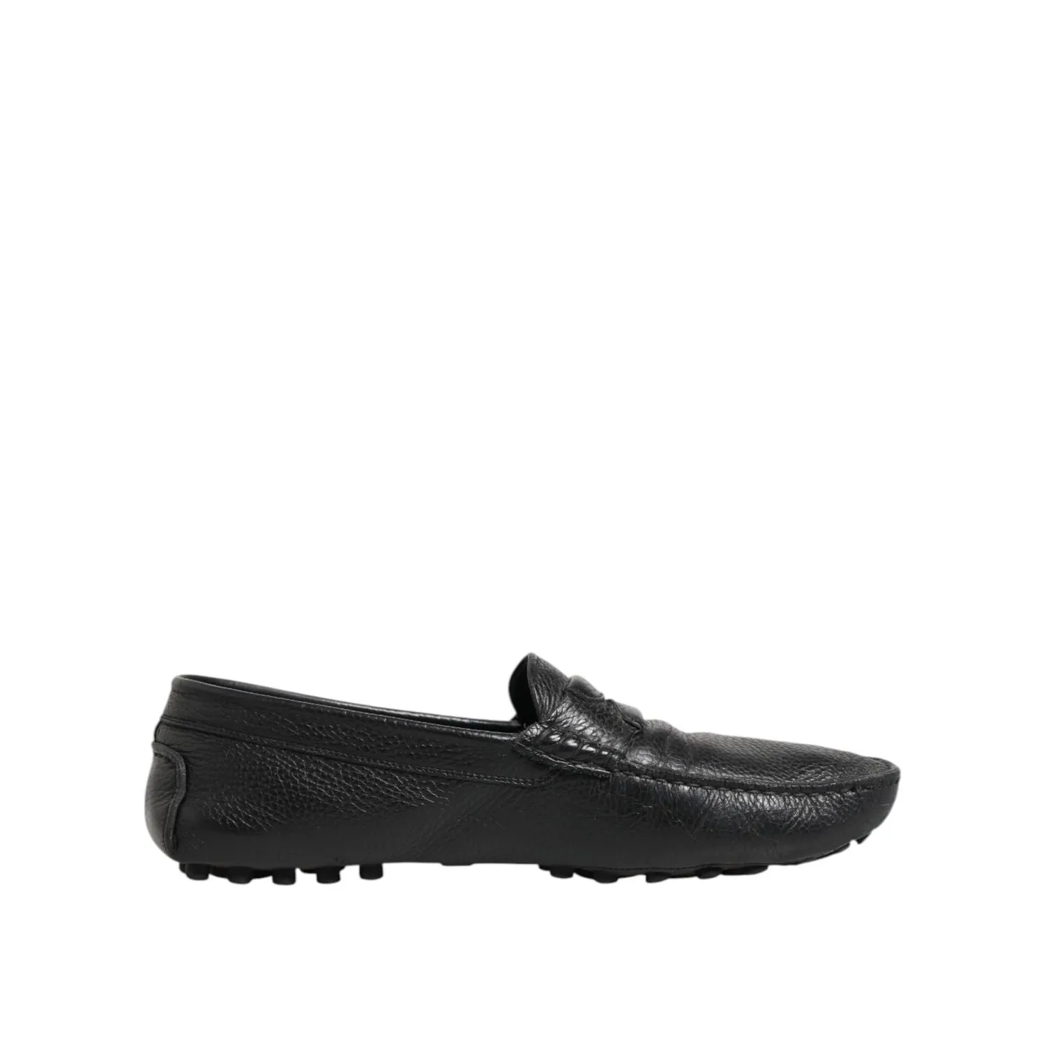 Dolce & Gabbana Black Leather Slip On Mocassin Loafer Shoes Running Shoes Pronation Flat Feet