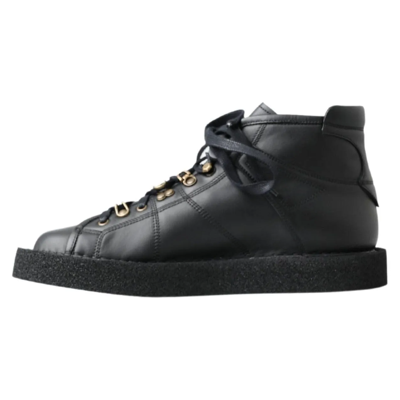 Dolce & Gabbana Black Leather Slip on Stretch Boots Boots Uk Limited