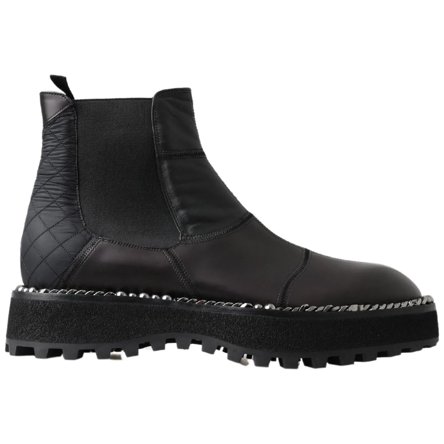 Georgia Giant Boots Dolce & Gabbana Black Leather Slip on Stretch Boots