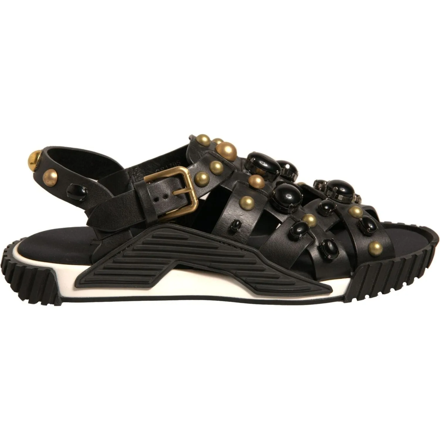 Shoes Size Flat Dolce & Gabbana Black Leather Studded Slides Sandals Shoes